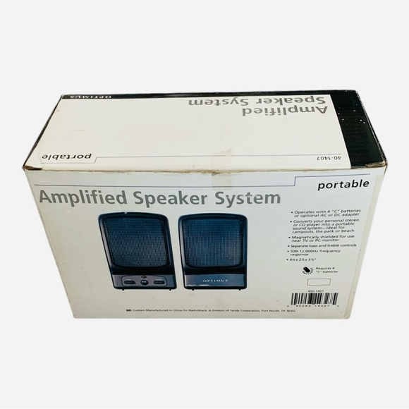 RadioShack Speakers Optimus AMX-4 One Pair Portable Amplified Speaker System - Picture 3 of 7
